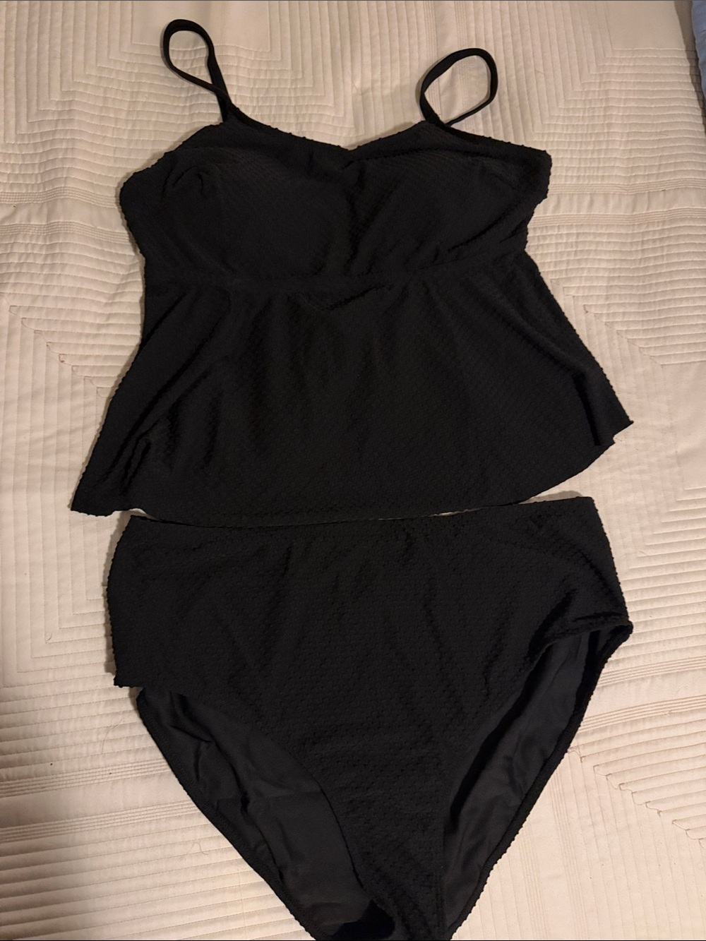Black Tankini Swim Set - 1XL